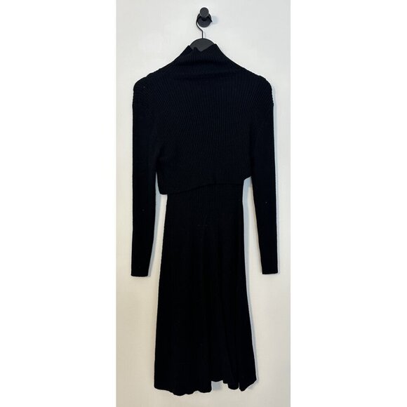 STITCHDROP 2-fer Mock Neck Sweater Dress in Black Size Large - Picture 6 of 7